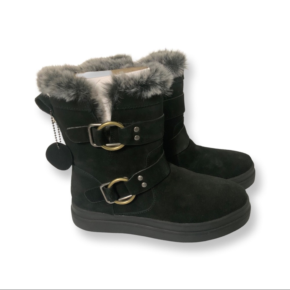 Jslide Nelly Black Waterproof Suede boots